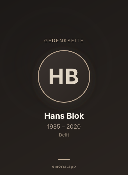 Gedenkportrait von Hans Blok