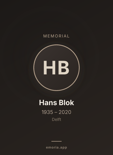 Memorial portrait of Hans Blok