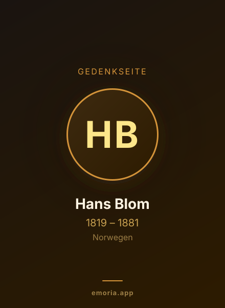 Gedenkportrait von Hans Blom