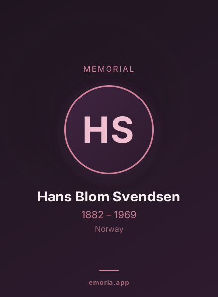 Memorial portrait of Hans Blom Svendsen