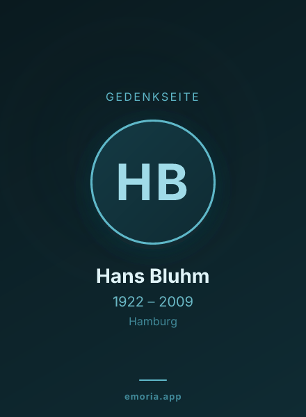 Gedenkportrait von Hans Bluhm