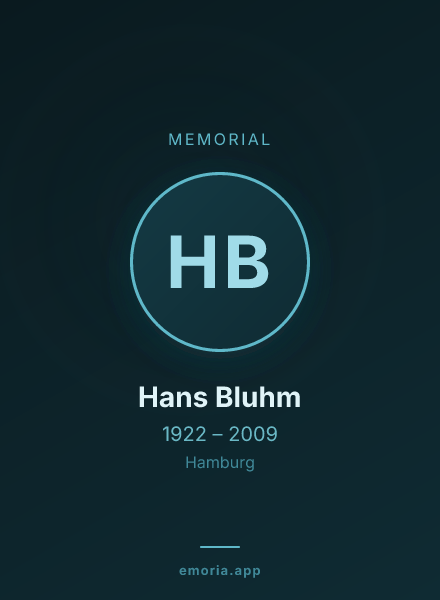 Memorial portrait of Hans Bluhm