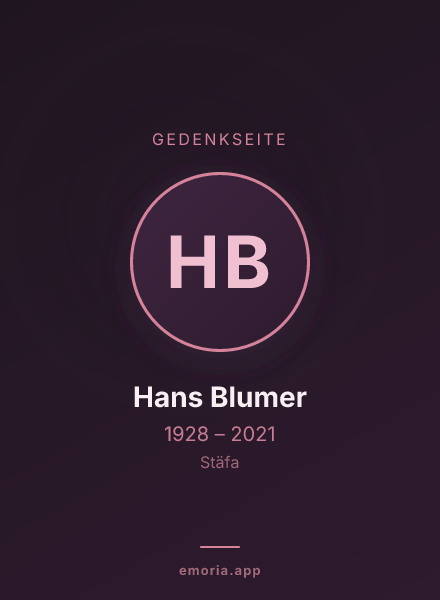 Gedenkportrait von Hans Blumer
