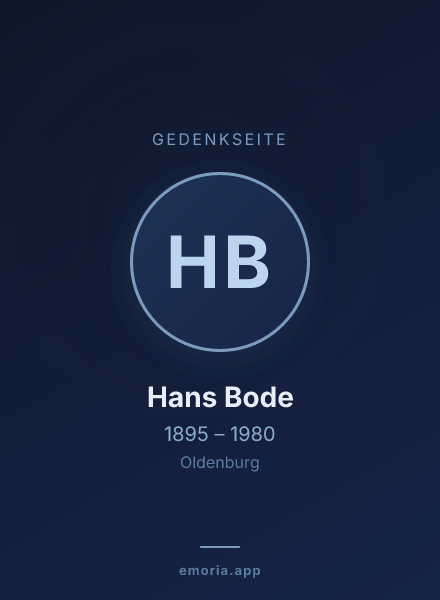 Gedenkportrait von Hans Bode