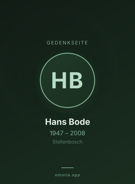 Gedenkportrait von Hans Bode