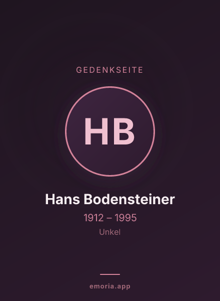 Gedenkportrait von Hans Bodensteiner