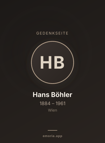 Gedenkportrait von Hans Böhler