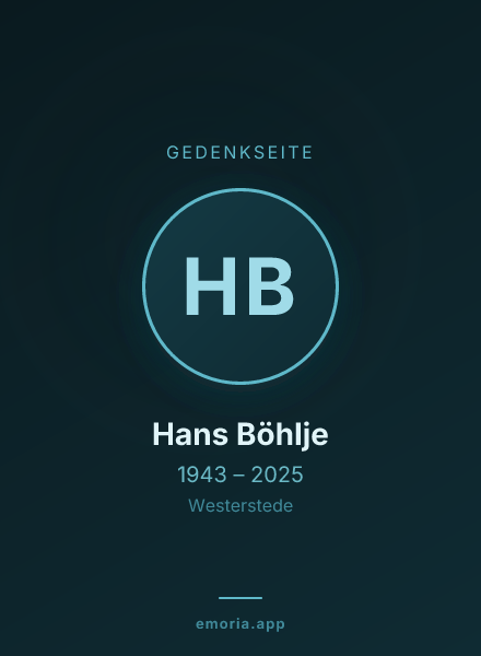 Gedenkportrait von Hans Böhlje