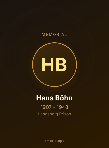 Memorial portrait of Hans Böhn