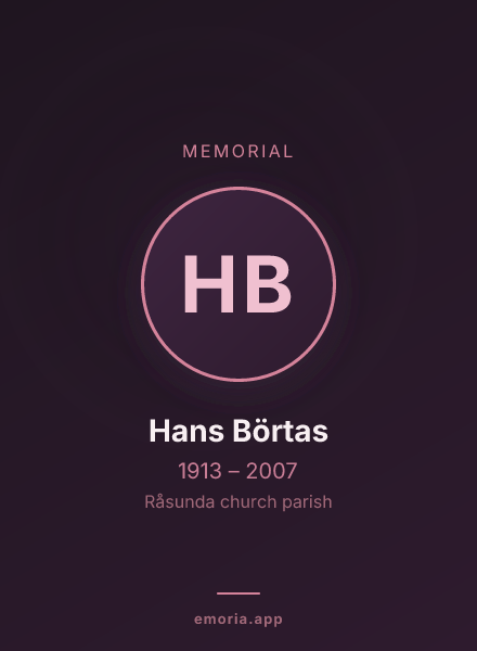 Memorial portrait of Hans Börtas
