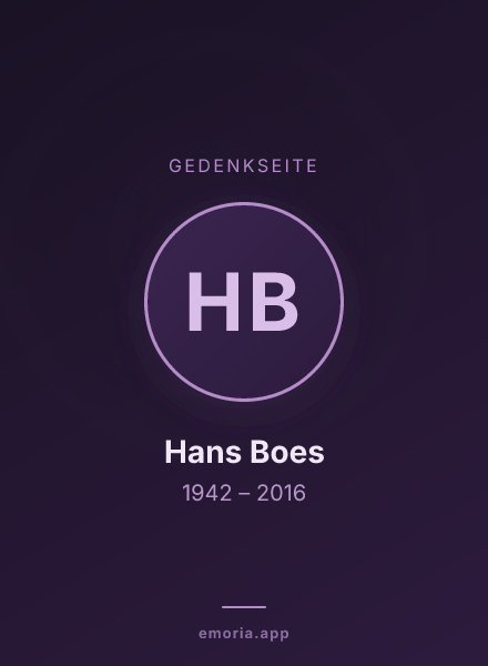 Gedenkportrait von Hans Boes
