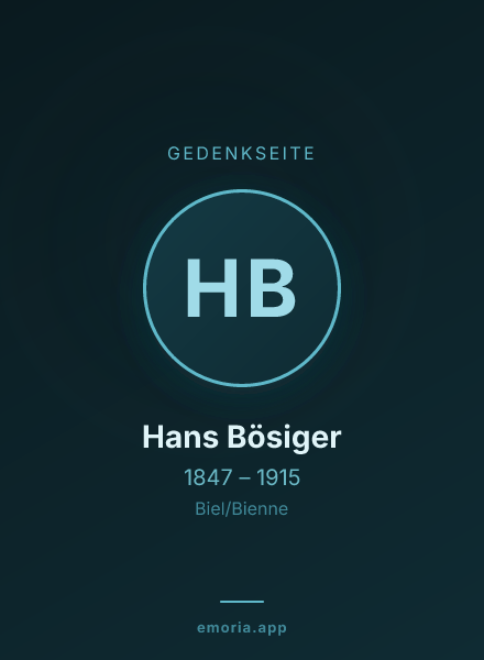 Gedenkportrait von Hans Bösiger
