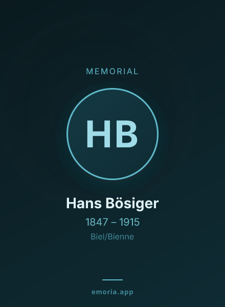 Memorial portrait of Hans Bösiger