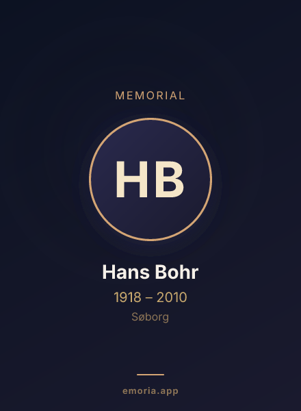Memorial portrait of Hans Bohr