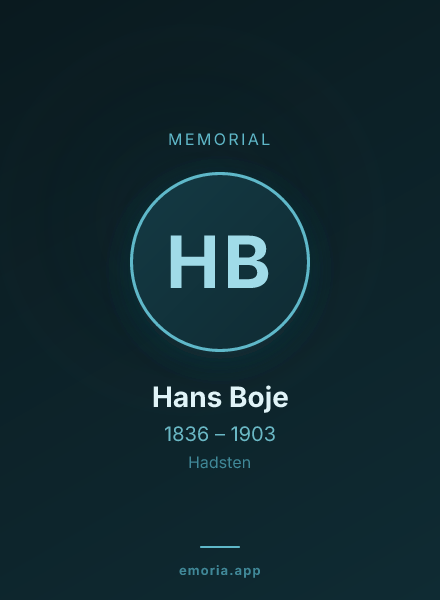 Memorial portrait of Hans Boje