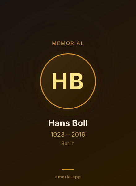 Memorial portrait of Hans Boll