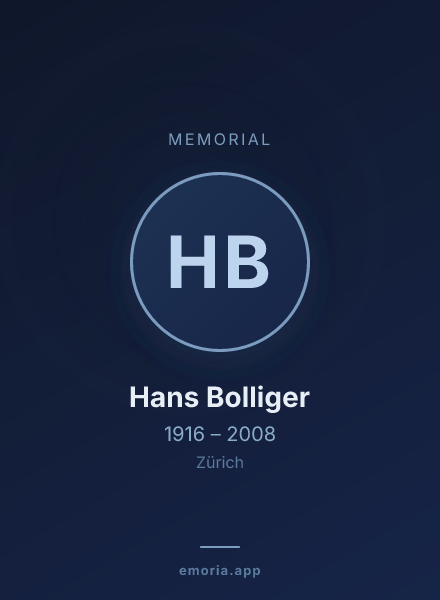 Memorial portrait of Hans Bolliger