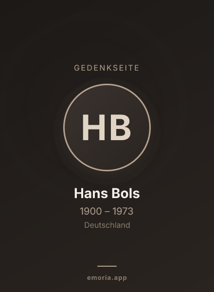 Gedenkportrait von Hans Bols