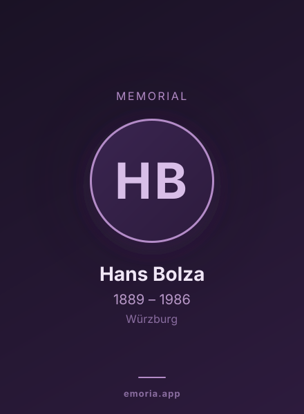 Memorial portrait of Hans Bolza
