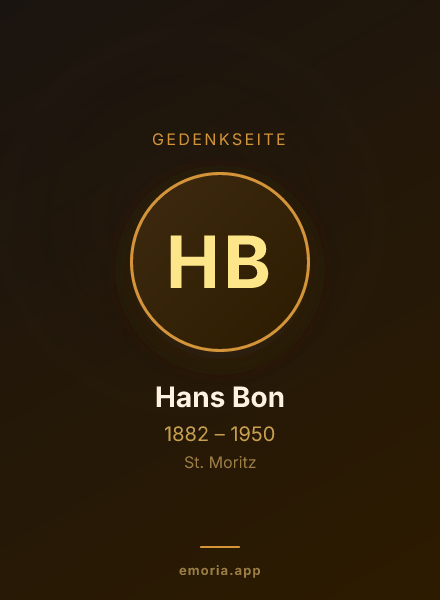 Gedenkportrait von Hans Bon