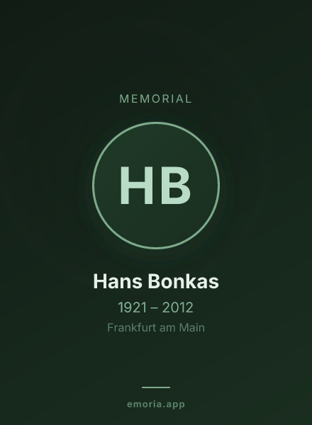 Memorial portrait of Hans Bonkas