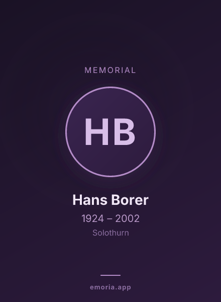 Memorial portrait of Hans Borer