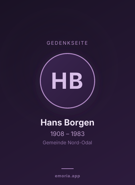 Gedenkportrait von Hans Borgen