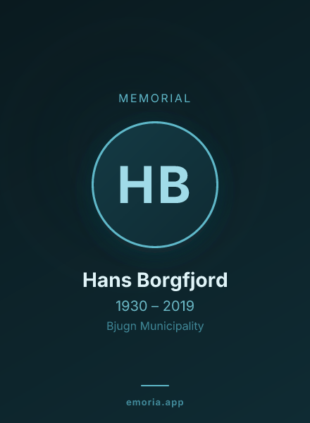 Memorial portrait of Hans Borgfjord