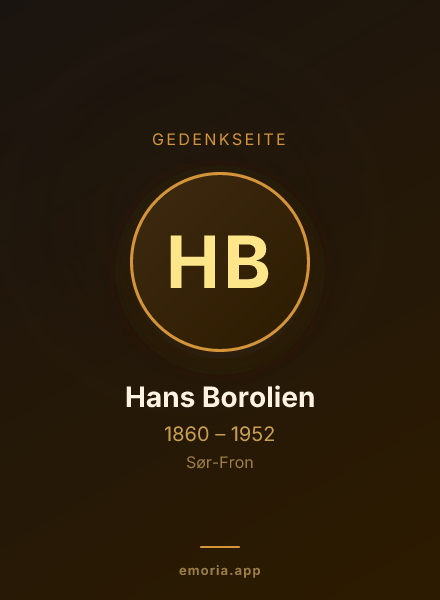 Gedenkportrait von Hans Borolien