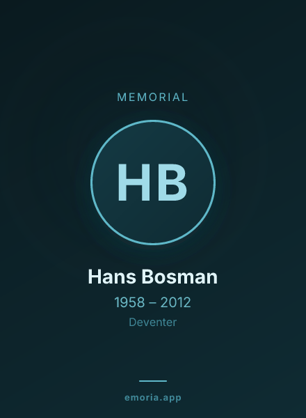 Memorial portrait of Hans Bosman