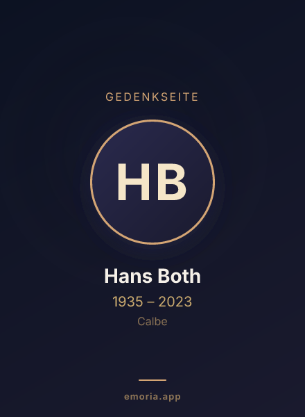 Gedenkportrait von Hans Both