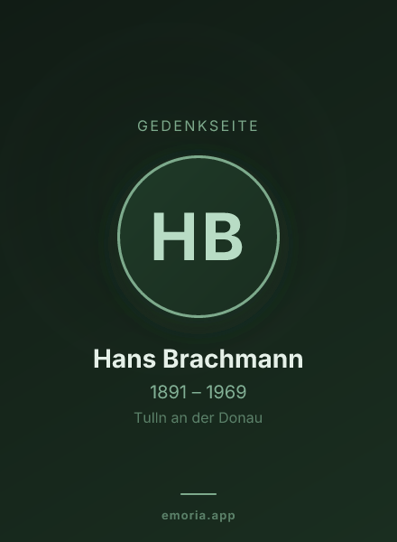 Gedenkportrait von Hans Brachmann