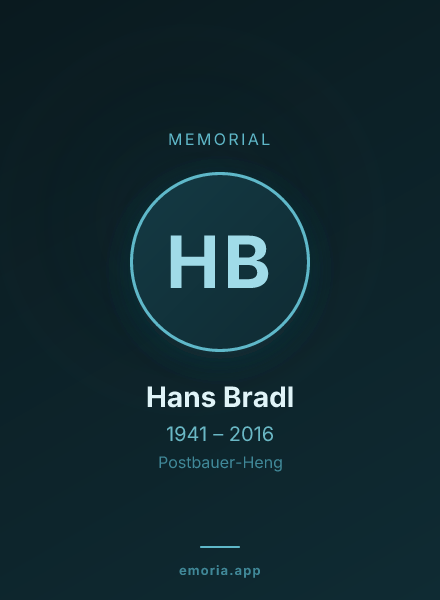 Memorial portrait of Hans Bradl