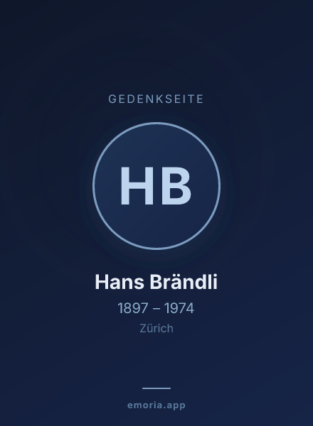 Gedenkportrait von Hans Brändli