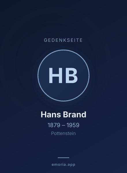 Gedenkportrait von Hans Brand