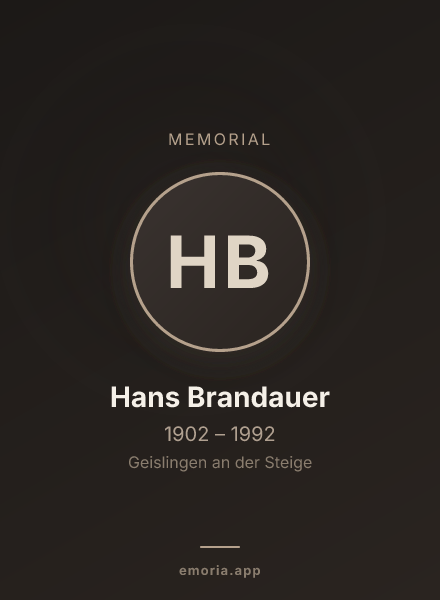 Memorial portrait of Hans Brandauer