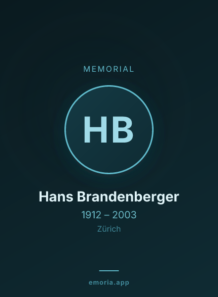 Memorial portrait of Hans Brandenberger