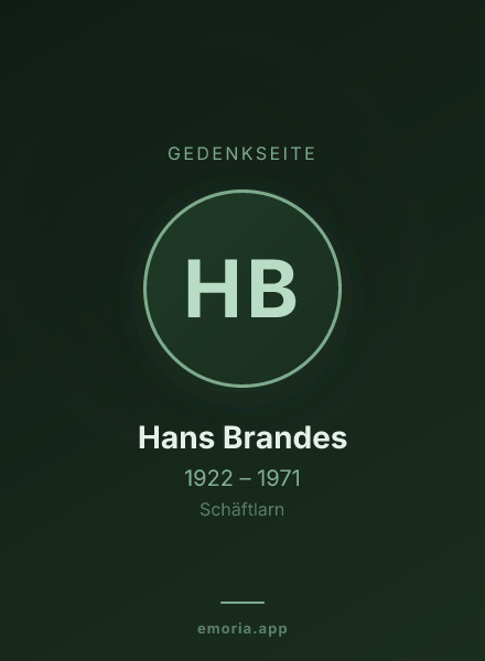 Gedenkportrait von Hans Brandes