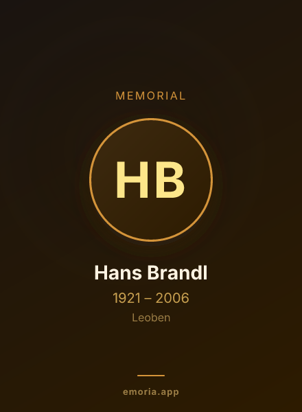 Memorial portrait of Hans Brandl