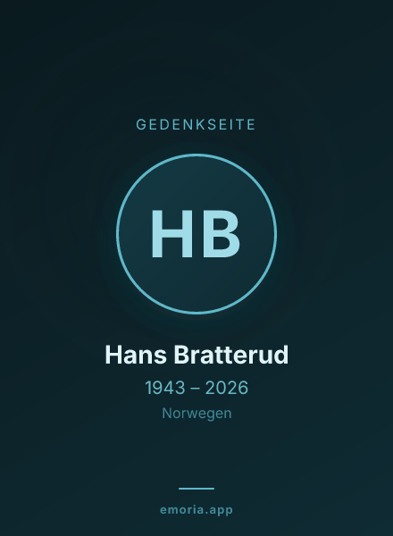 Gedenkportrait von Hans Bratterud