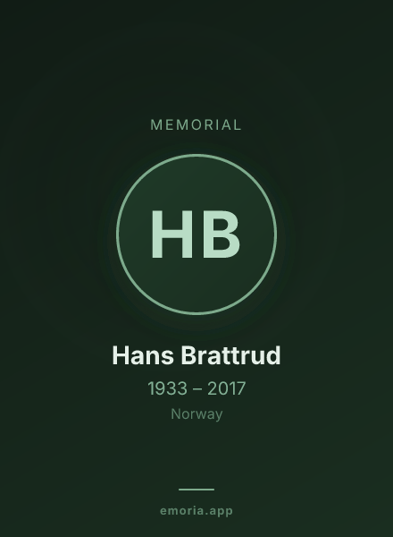 Memorial portrait of Hans Brattrud