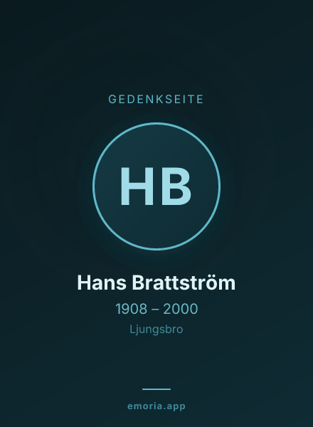 Gedenkportrait von Hans Brattström