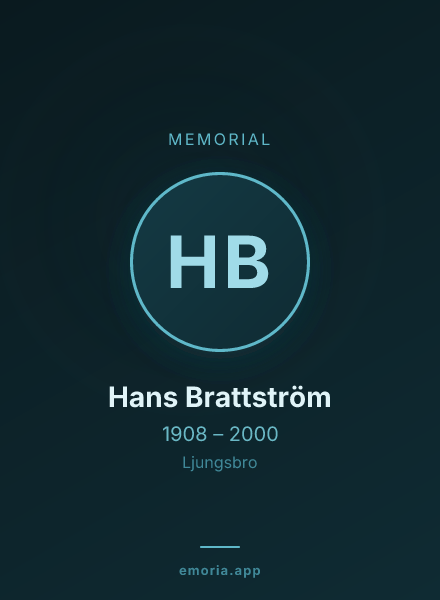 Memorial portrait of Hans Brattström
