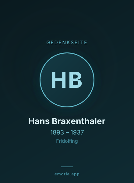 Gedenkportrait von Hans Braxenthaler