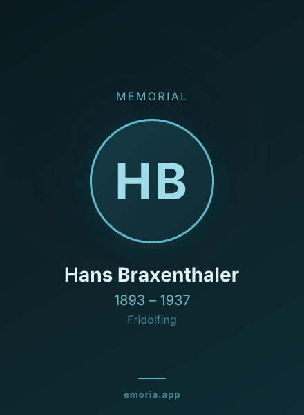 Memorial portrait of Hans Braxenthaler