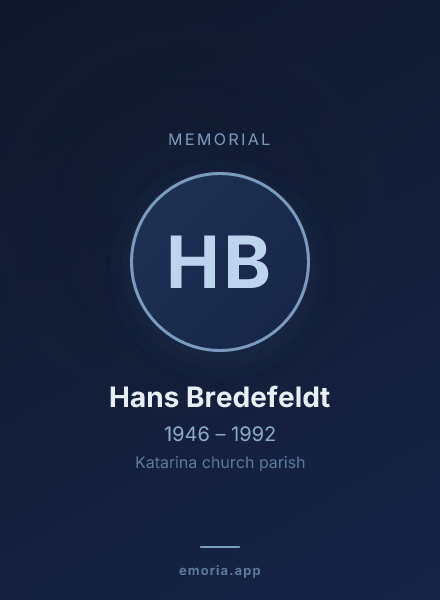 Memorial portrait of Hans Bredefeldt
