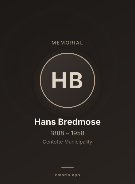 Memorial portrait of Hans Bredmose