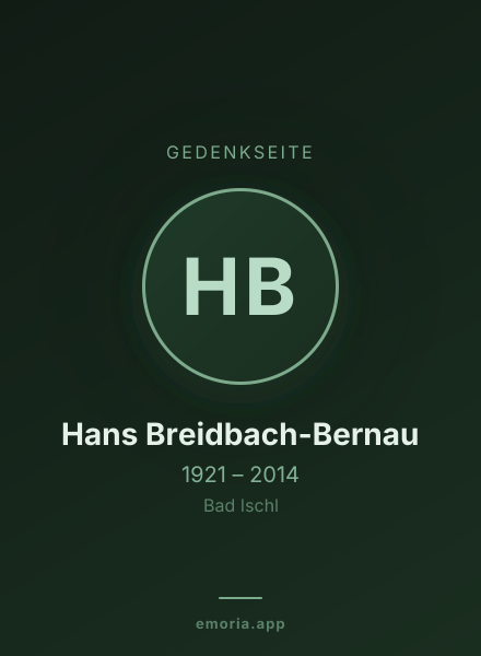 Gedenkportrait von Hans Breidbach-Bernau