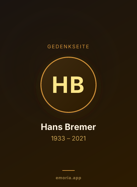 Gedenkportrait von Hans Bremer