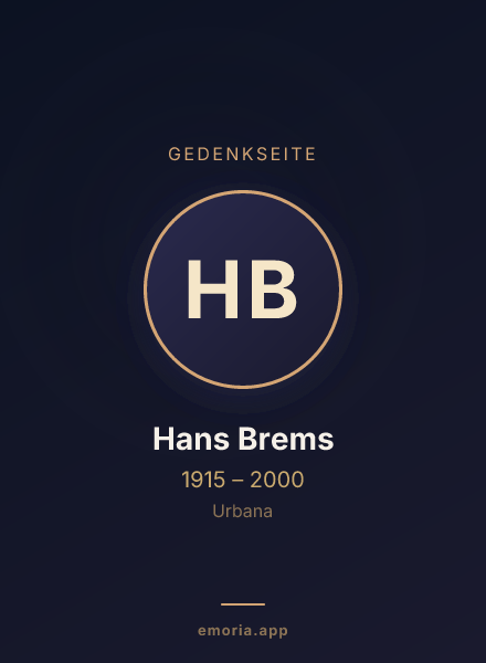 Gedenkportrait von Hans Brems